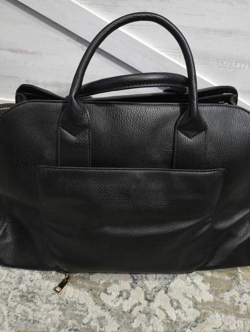 Poppy & Peonies Uptown Tote in Black. - Picture 6 of 6